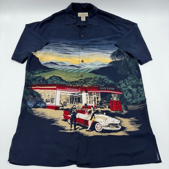 Vintage Natural Issue Men's James Dean-esque Gas Station Shirt Hawaiian Retro - Picture 3 of 11